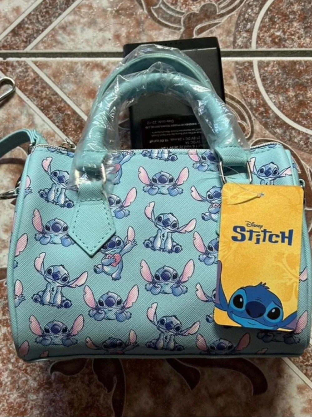 Disney Light Blue Stitch Pattern Kids Mini Handbag with wallet
